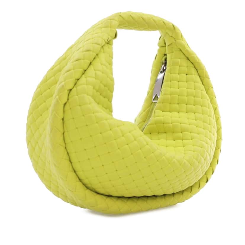 Bottega Veneta Mini Rubber Padded Intreccio Jodie Green Polyester Good condition - Back View