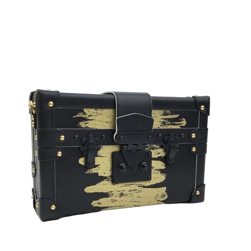 Louis Vuitton Leather Golden Light Petite Malle Black Leather Good condition - Back View