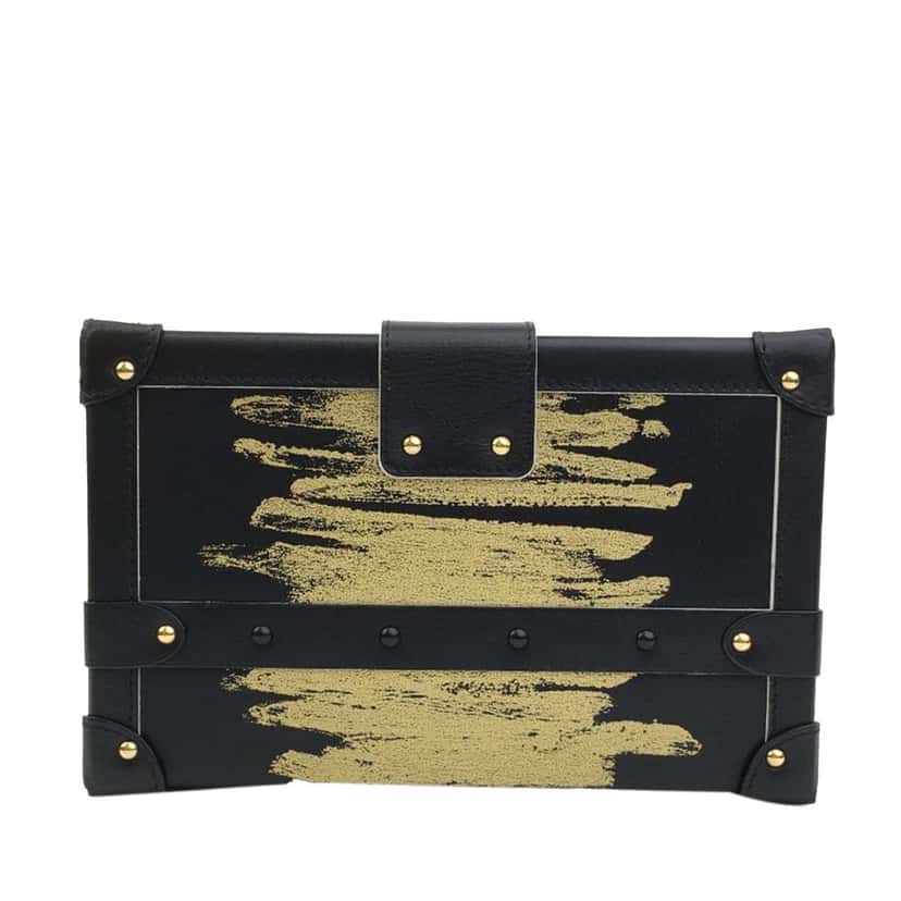 Louis Vuitton Leather Golden Light Petite Malle Black Leather Good condition - Inside View