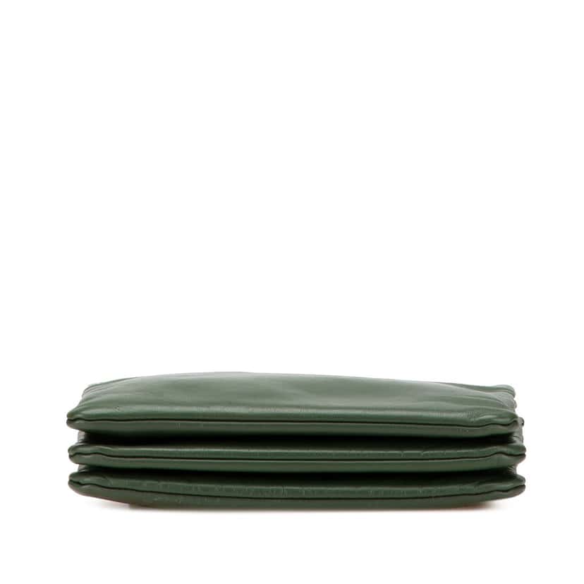 Celine Small Lambskin Trio Crossbody Green Leather Good condition - Inside View