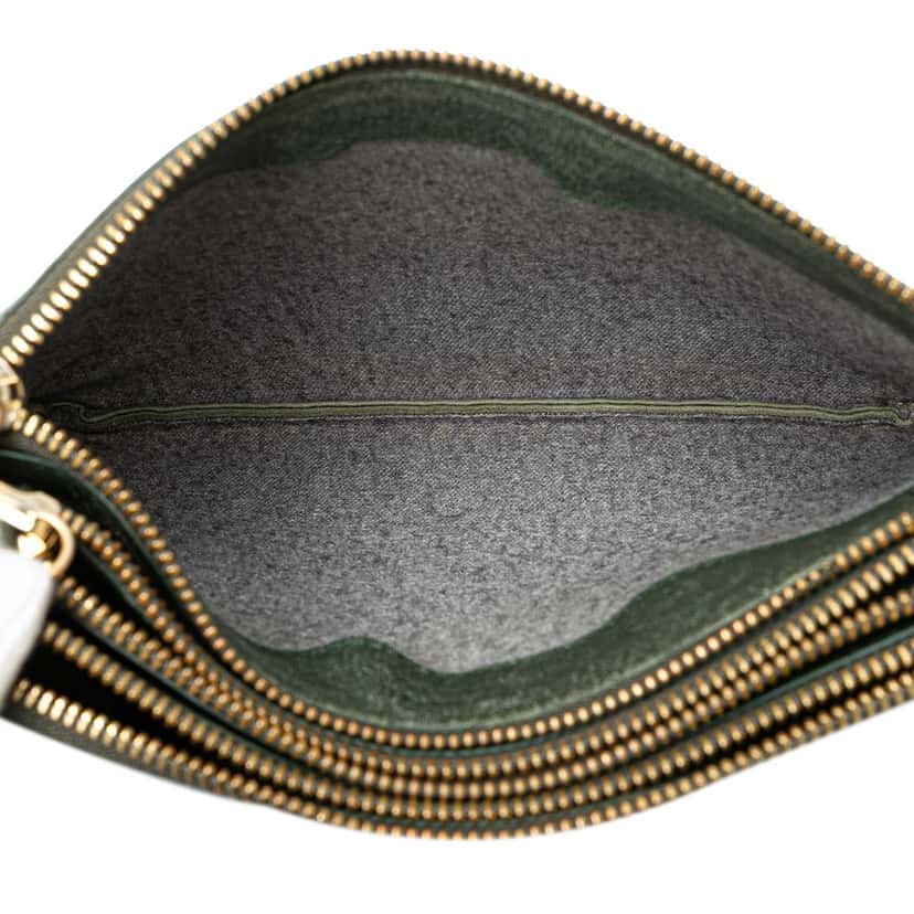 Celine Small Lambskin Trio Crossbody Green Leather Good condition - Box View