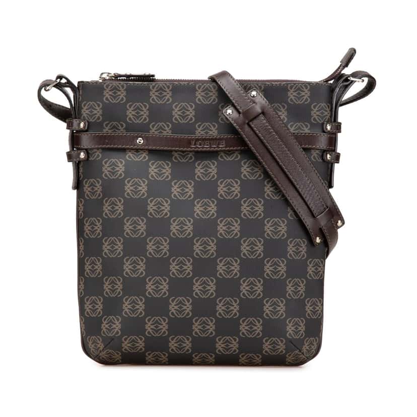 Loewe Anagram Coated Canvas Crossbody Brown Canvas Good condition - Front View