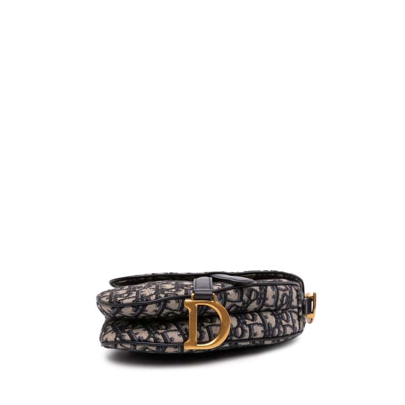 Dior Mini Oblique Canvas Saddle Bag Blue Canvas Good condition - Inside View