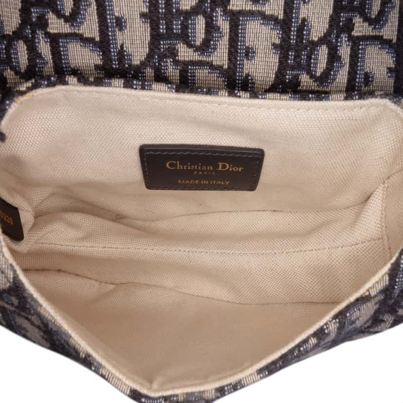 Dior Mini Oblique Canvas Saddle Bag Blue Canvas Good condition - Model View