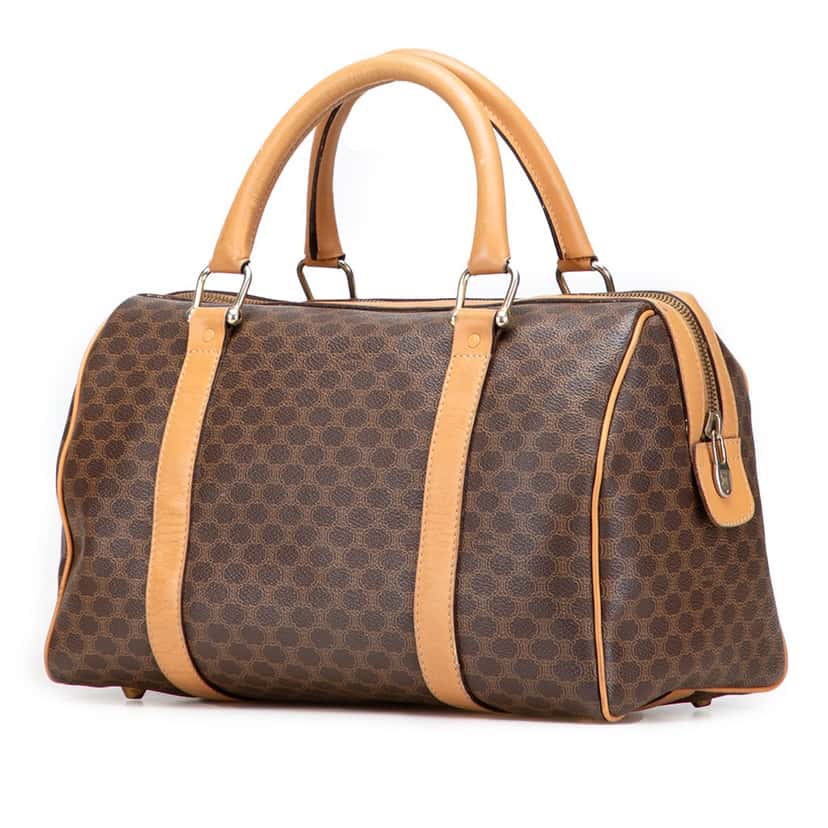 Celine Macadam Coated Canvas Boston Bag Brown Canvas Good condition - Back View