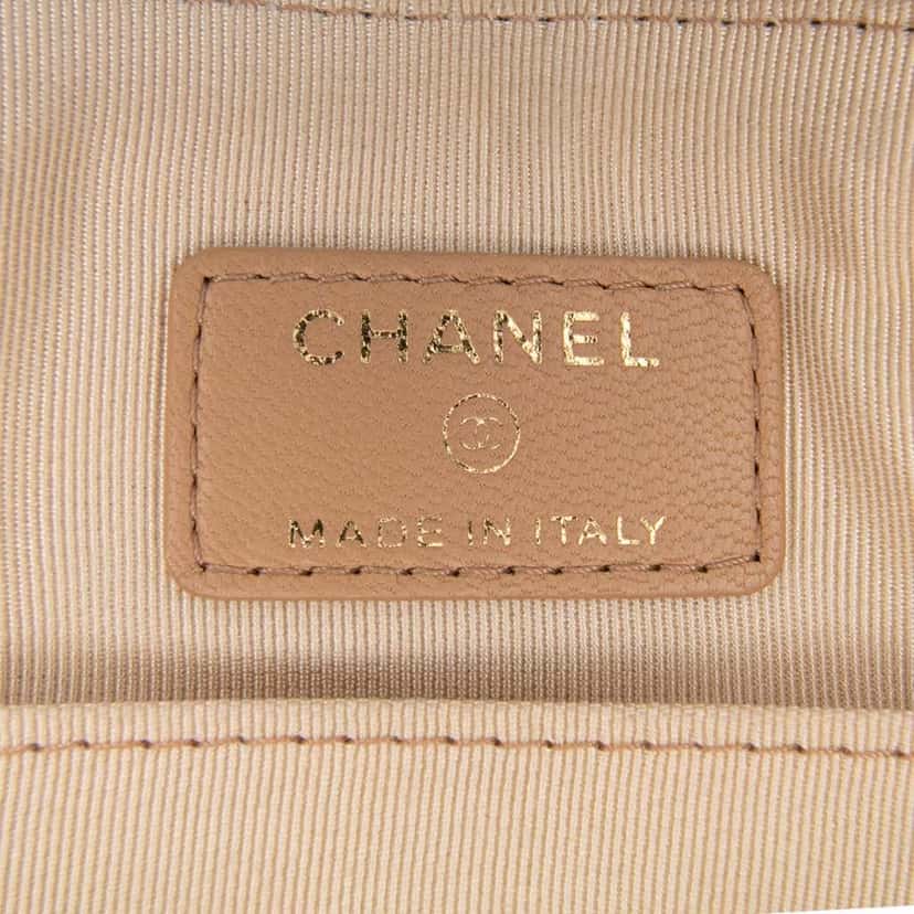 Chanel Quilted Lambskin and Tweed Double Case with Chain Brown Leather Good condition - Box View