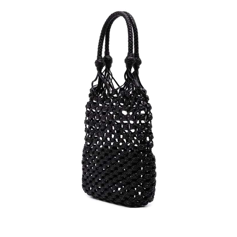 Miu Miu Nappa Macrame Bucket Bag Black Leather Good condition - Back View