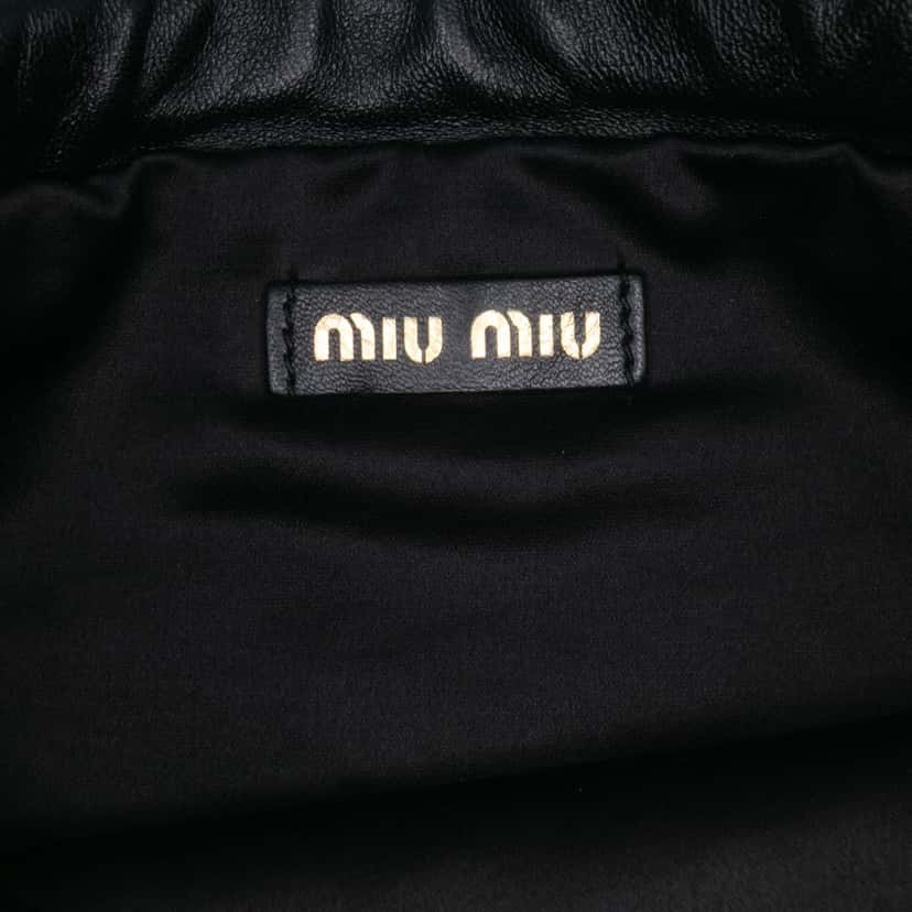 Miu Miu Nappa Macrame Bucket Bag Black Leather Good condition - Box View