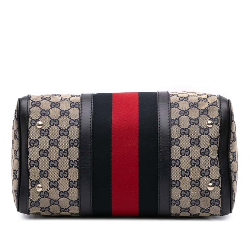 Gucci GG Canvas Web Joy Boston Bag Brown Canvas Good condition - Inside View