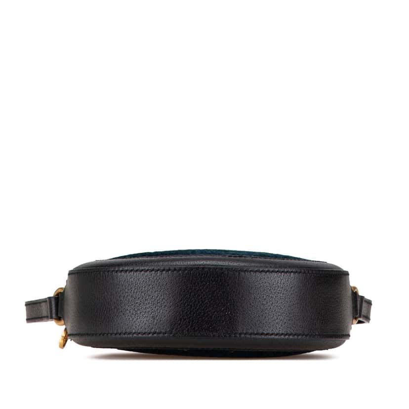 Gucci GG Velvet Ophidia Round Crossbody Blue Velvet Good condition - Inside View