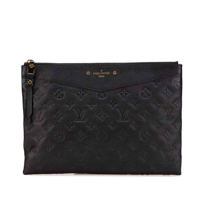Louis Vuitton Monogram Empreinte Daily Pouch Black Leather Good condition - Front View