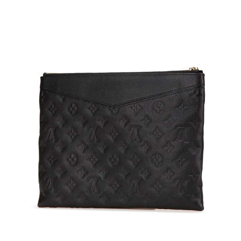 Louis Vuitton Monogram Empreinte Daily Pouch Black Leather Good condition - Back View