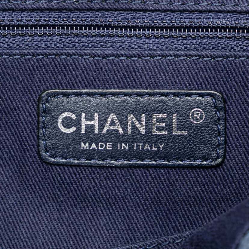 Chanel Mini Canvas Deauville Tote Blue Canvas Good condition - Box View