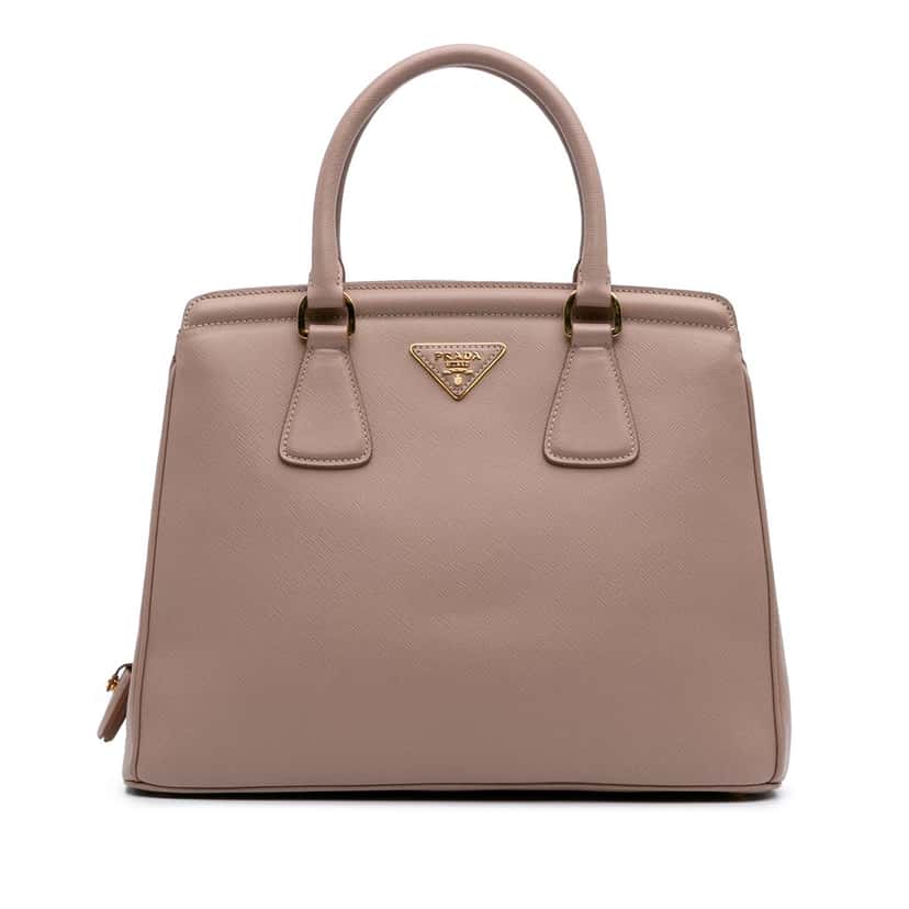 Prada Saffiano Lux Parabole Tote Brown Leather Good condition - Front View