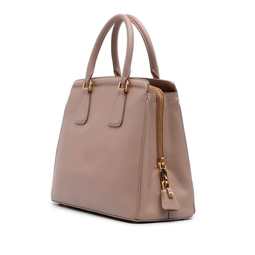 Prada Saffiano Lux Parabole Tote Brown Leather Good condition - Back View