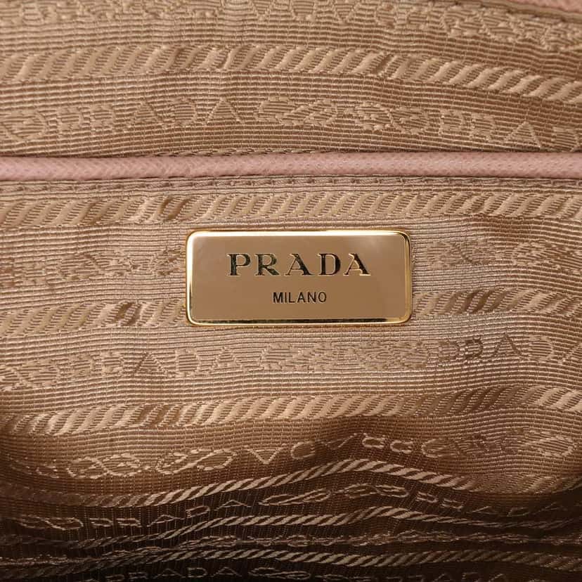 Prada Saffiano Lux Parabole Tote Brown Leather Good condition - Box View