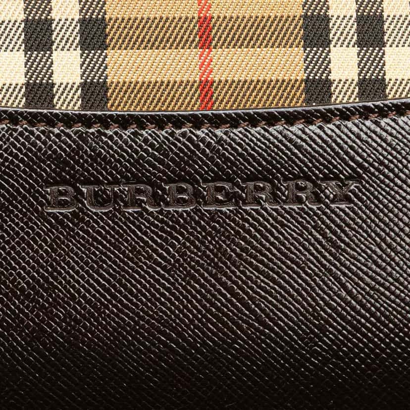 Burberry Haymarket Check Canvas Handbag Brown Canvas Good condition - Box View