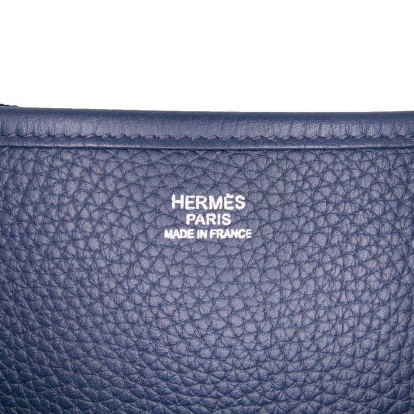 Hermès Clemence Evelyne III 33 Blue Leather Good condition - Box View