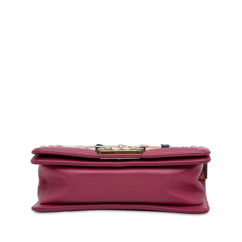 Chanel Small Tweed Boy Bag Pink Tweed Good condition - Box View