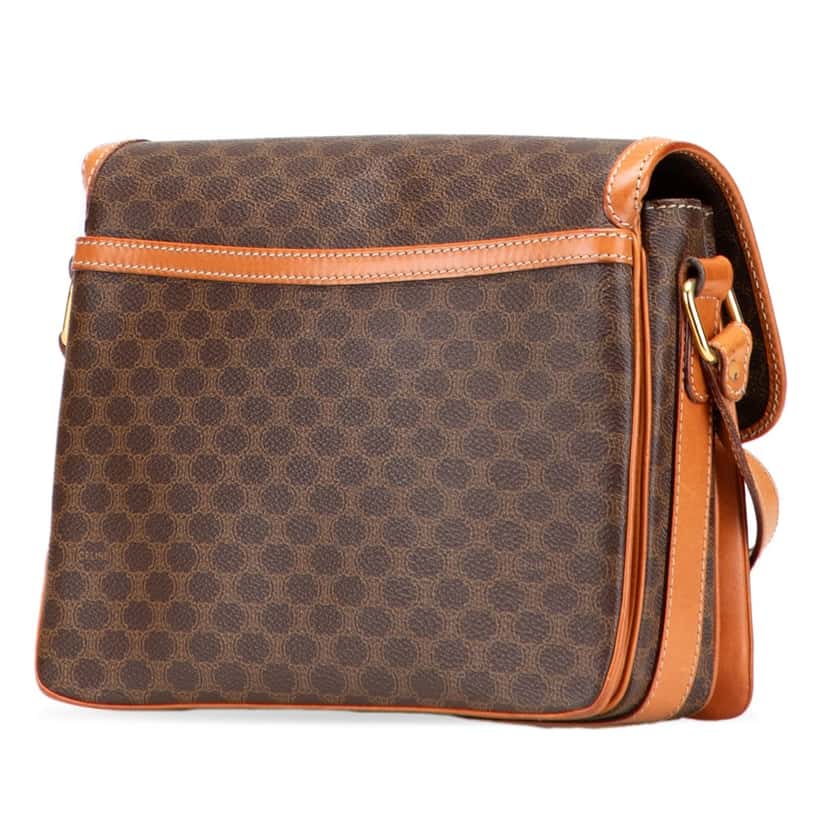 Celine Macadam Coated Canvas Crossbody Brown Canvas Good condition - Back View
