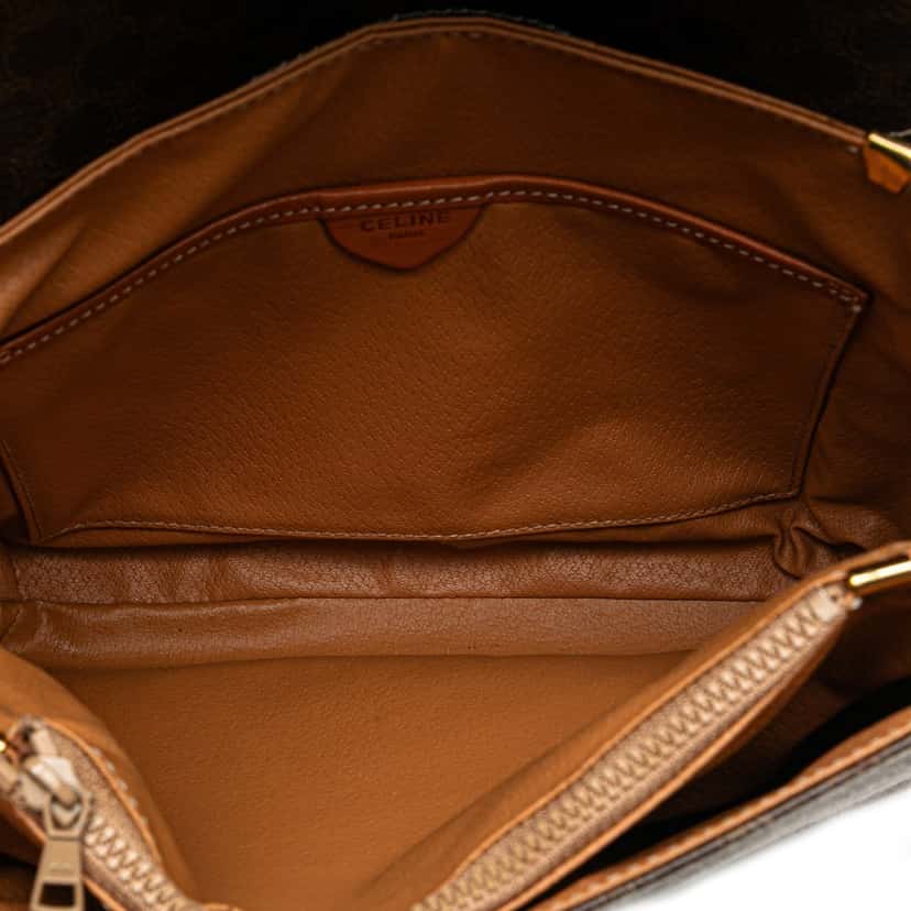 Celine Macadam Coated Canvas Crossbody Brown Canvas Good condition - Model View