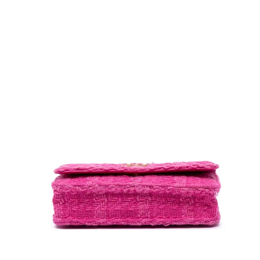 Chanel Tweed 19 Wallet On Chain Pink Tweed Good condition - Inside View