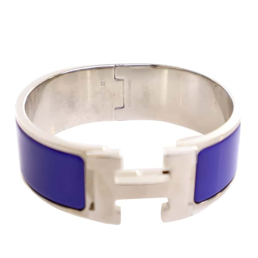 Hermès Wide Enamel Clic Clac H Bracelet PM Blue Good condition - Inside View