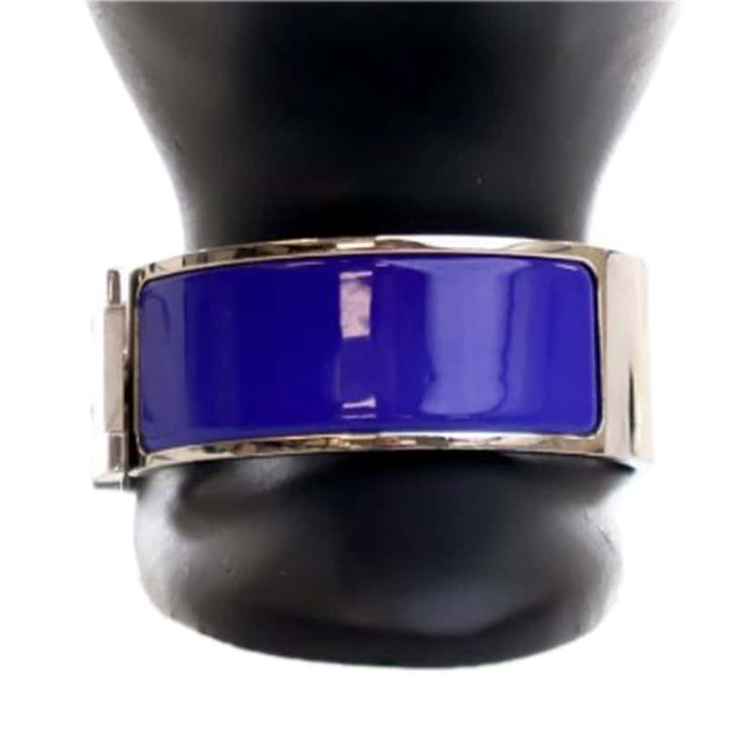 Hermès Wide Enamel Clic Clac H Bracelet PM Blue Good condition - Model View