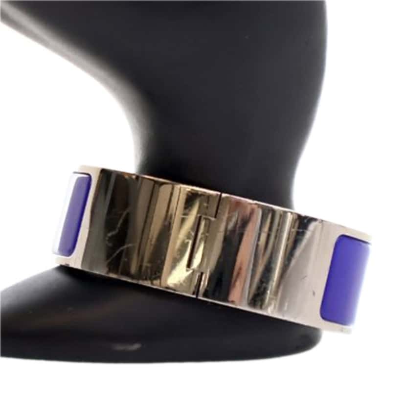 Hermès Wide Enamel Clic Clac H Bracelet PM Blue Good condition - Box View