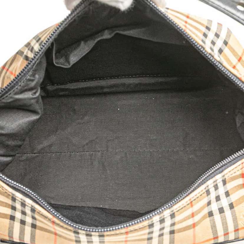 Burberry Haymarket Check Canvas Shoulder Bag Brown Canvas Good condition - Model View
