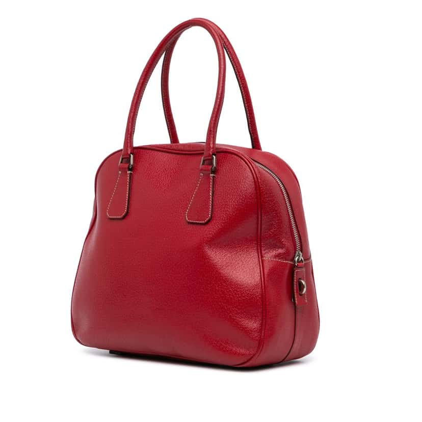 Prada Cinghiale Bauletto Handbag Red Leather Good condition - Back View
