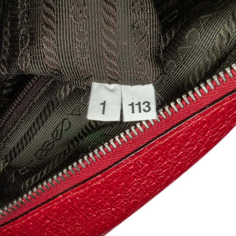 Prada Cinghiale Bauletto Handbag Red Leather Good condition - Box View