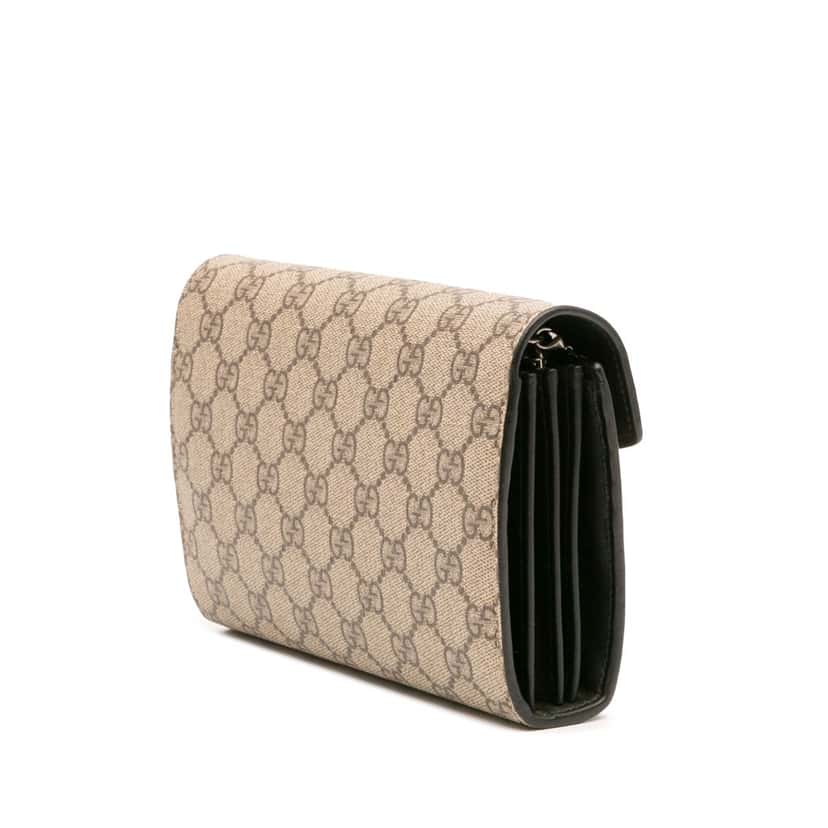 Gucci GG Supreme Dionysus Chain Wallet Brown Canvas Good condition - Back View