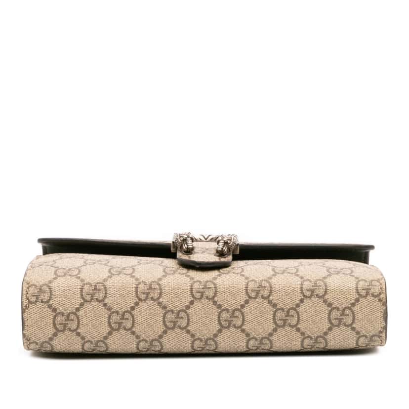 Gucci GG Supreme Dionysus Chain Wallet Brown Canvas Good condition - Inside View