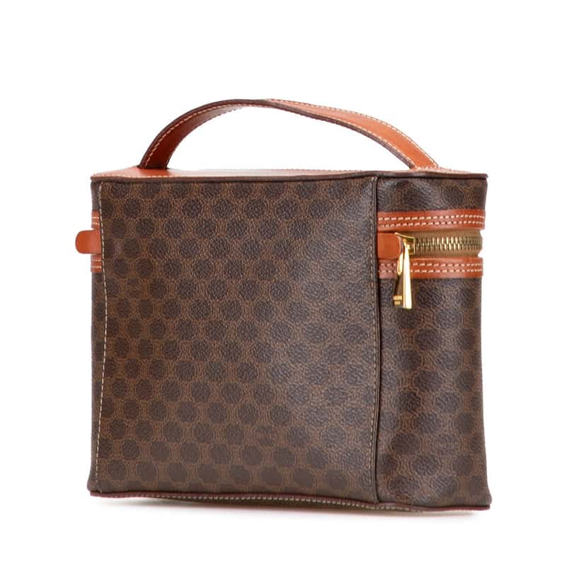 Celine Macadam Coated Canvas Vanity Bag Brown Canvas Good condition - Back View