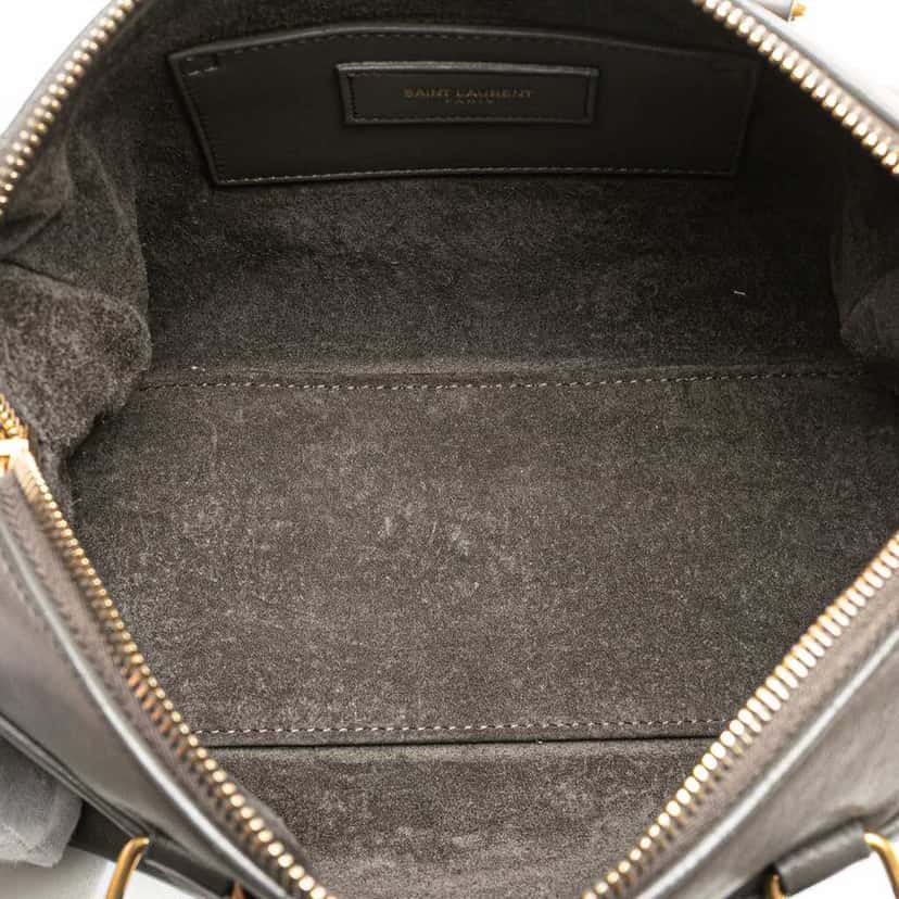 Saint Laurent Baby Leather Classic Duffle Satchel Grey Leather Good condition - Model View