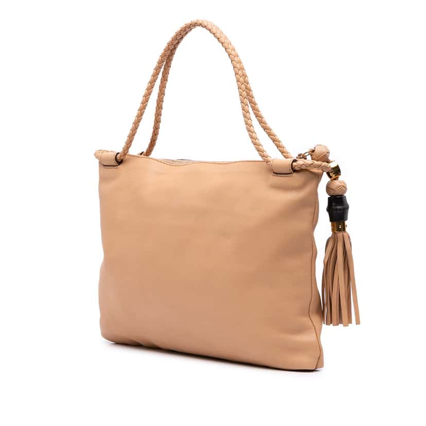 Gucci Leather Handmade Tote Brown Leather Good condition - Back View