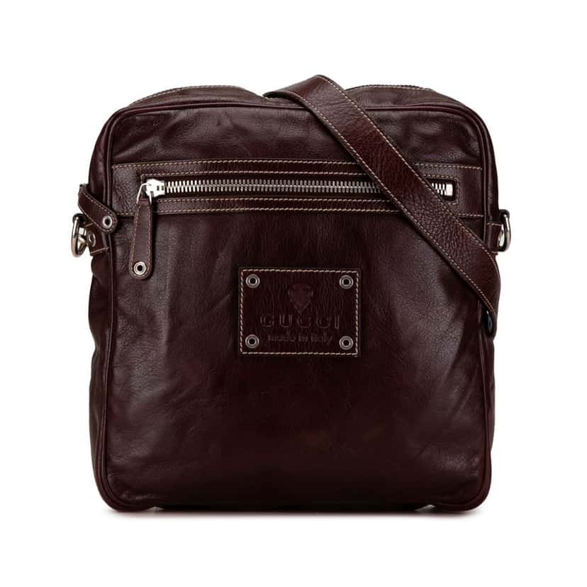 Gucci Leather Crossbody Bag Brown Leather Good condition - Front View