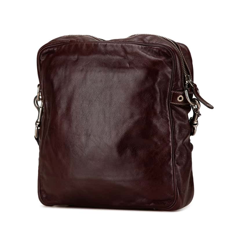 Gucci Leather Crossbody Bag Brown Leather Good condition - Back View