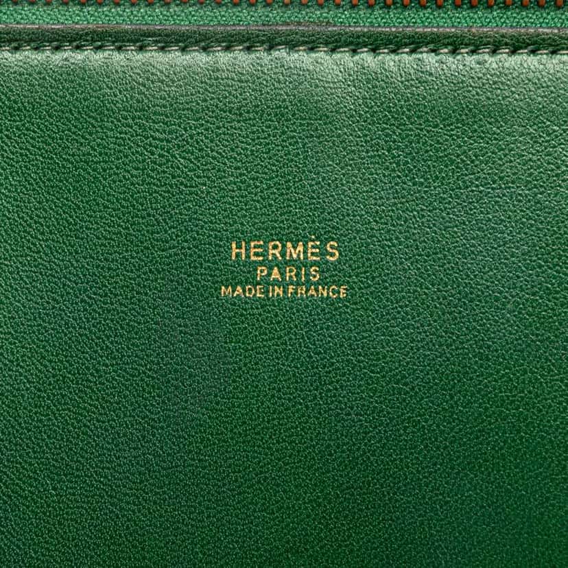 Hermès Courchevel Bolide 35 Green Leather Good condition - Box View