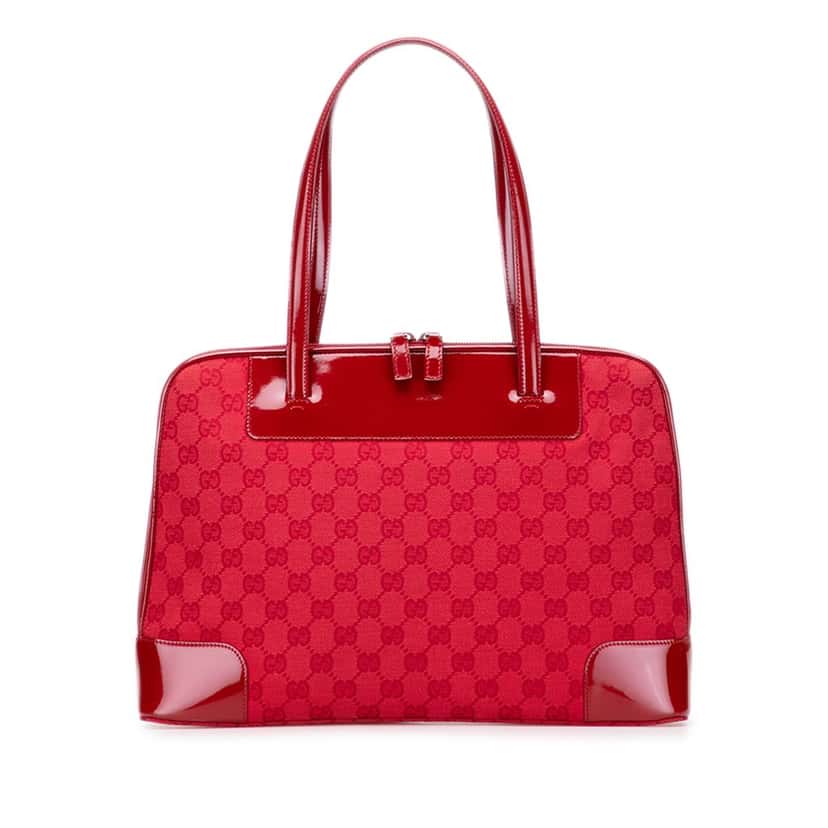 Gucci GG Canvas Shoulder Bag Red Canvas Good condition - Front View