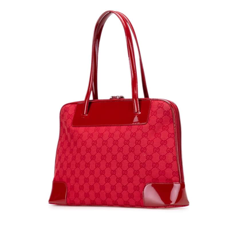 Gucci GG Canvas Shoulder Bag Red Canvas Good condition - Back View