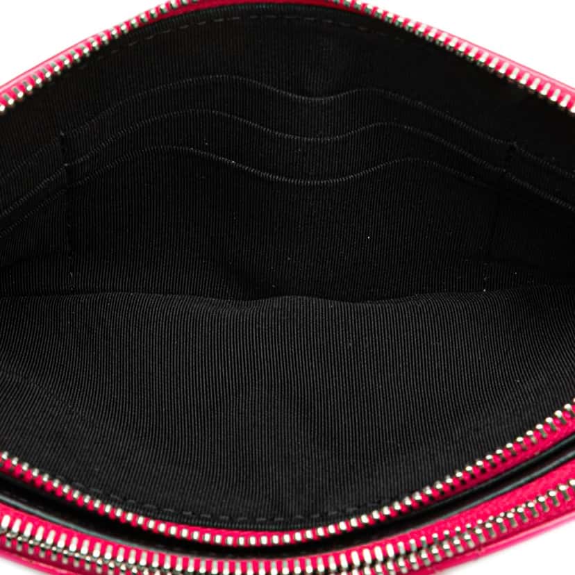 Chanel Bicolor Patent Double Zip Wallet on Chain Pink Leather Good condition - Model View