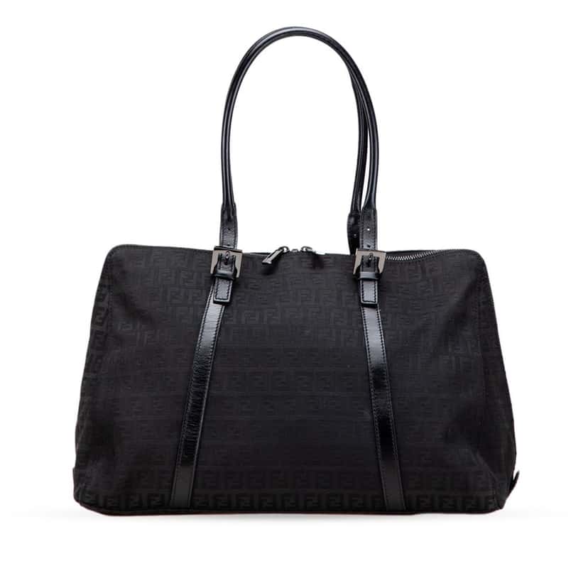 Fendi Zucchino Canvas Tote Black Canvas Good condition - Front View