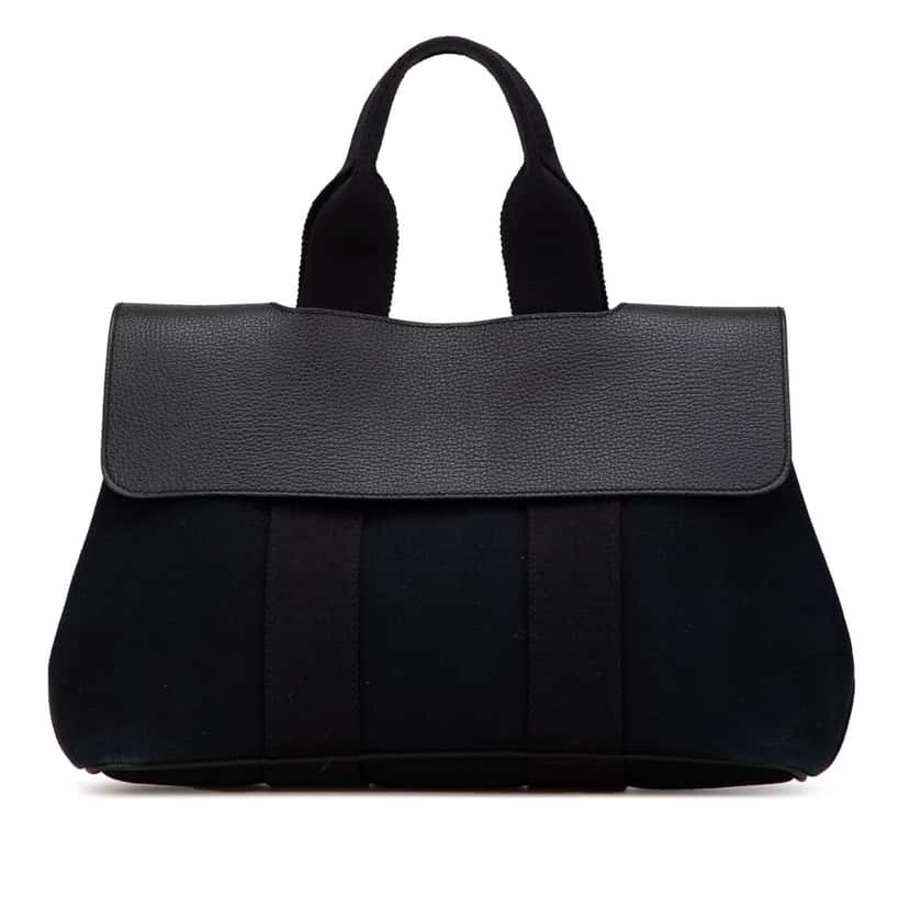 Hermès Toile Valparaiso PM Black Canvas Good condition - Front View