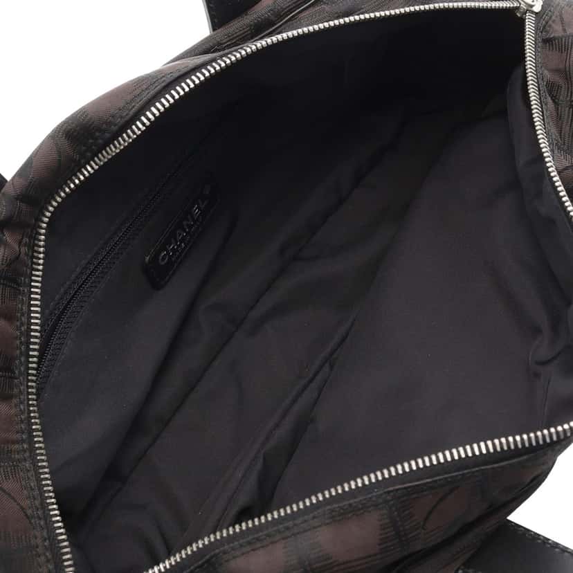Chanel New Travel Line Nylon Handbag Brown Good condition - Inside View