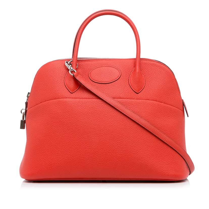 Hermès Clemence Bolide 31 Red Leather Good condition - Front View