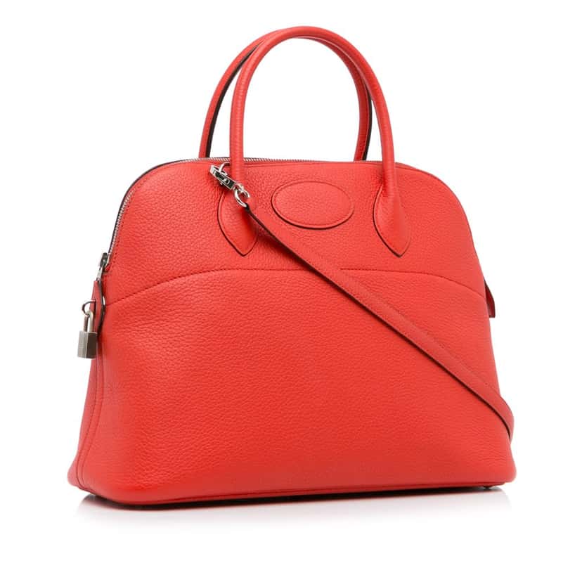 Hermès Clemence Bolide 31 Red Leather Good condition - Back View