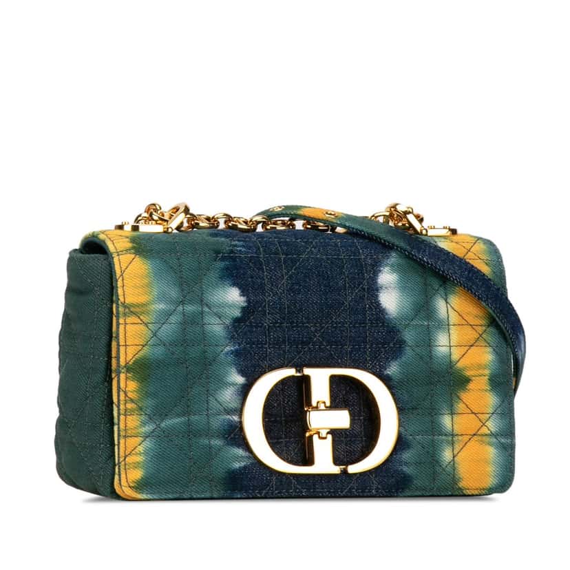 Dior Small Denim Tie-Dye Cannage Caro Bag Blue Denim Good condition - Back View
