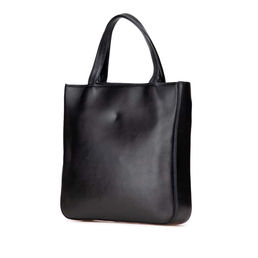 Burberry Nova Check Trimmed Leather Handbag Black Leather Good condition - Back View